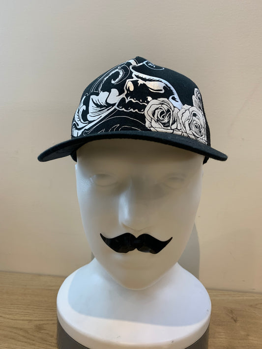 Metal Mulisha Skull Flower Snapback Vintage Y2K Hat Black