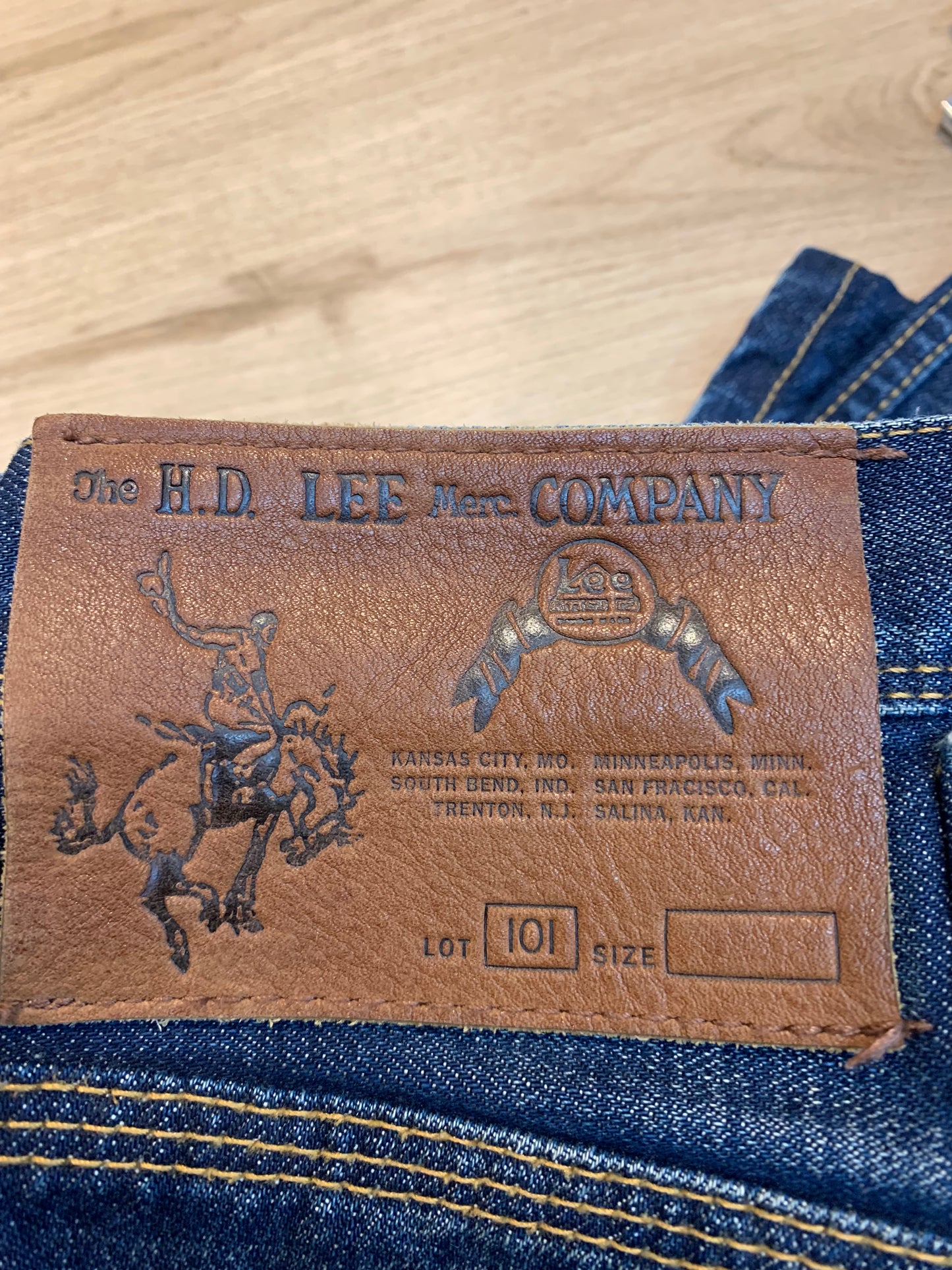 Lee "1920s" 101 B Straight Leg Denim Jeans Cowboy Tall Blue - Size 30 x 36
