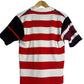 Barbarian Pro-Fit Men's Rugby Collared White Rainbow Stripe Polo Tee - Size S