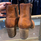 Frye Addie Double Zip Bootie Heels Brown - Size 8 B