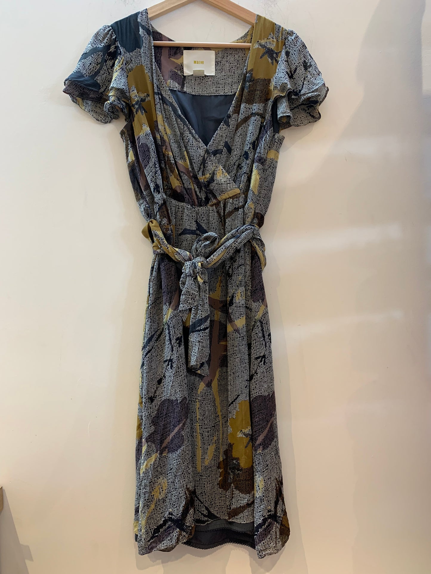 Maeve Anthropologie A Line Short Sleeve Belted Brown Dress - Women’s Size 2