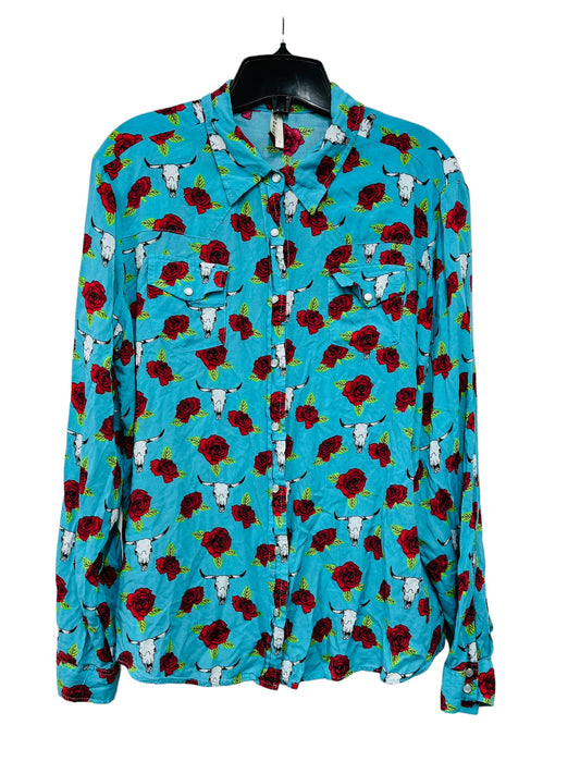 Roper Women’s Shirt Steer Head & Roses Multicolor - Size XL