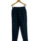 Pure New Wool Vintage Plaid Women's Trousers Blue & Green - Size Petite