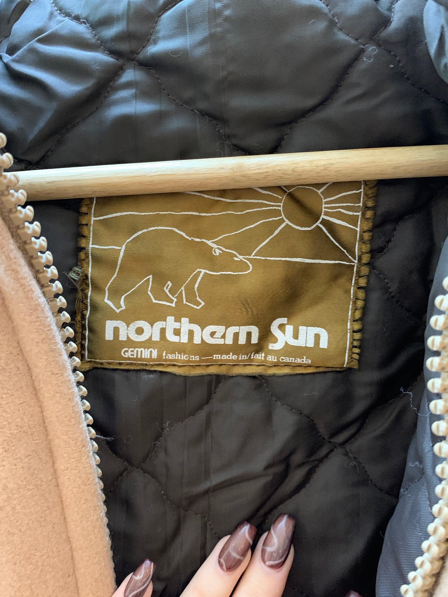 Northern Sun Vintage Gemini with Fur Hood Trim Inuit Eskimo Parka Coat - Large