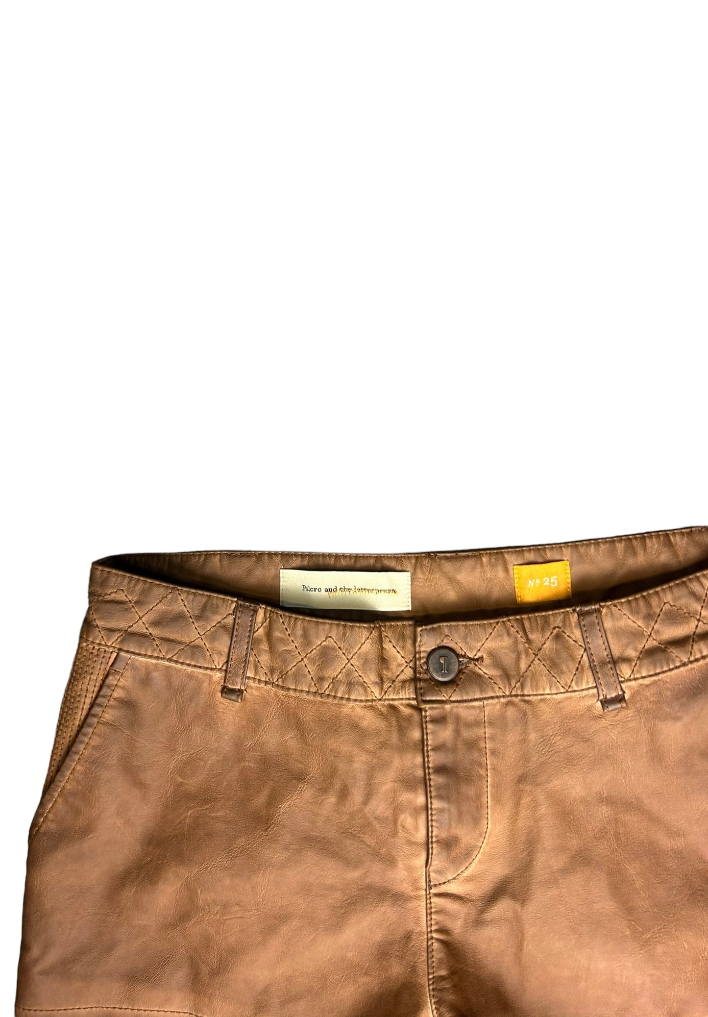 Pilcro & The Letter Press Women's Vegan Leather Shorts Brown - Size 25