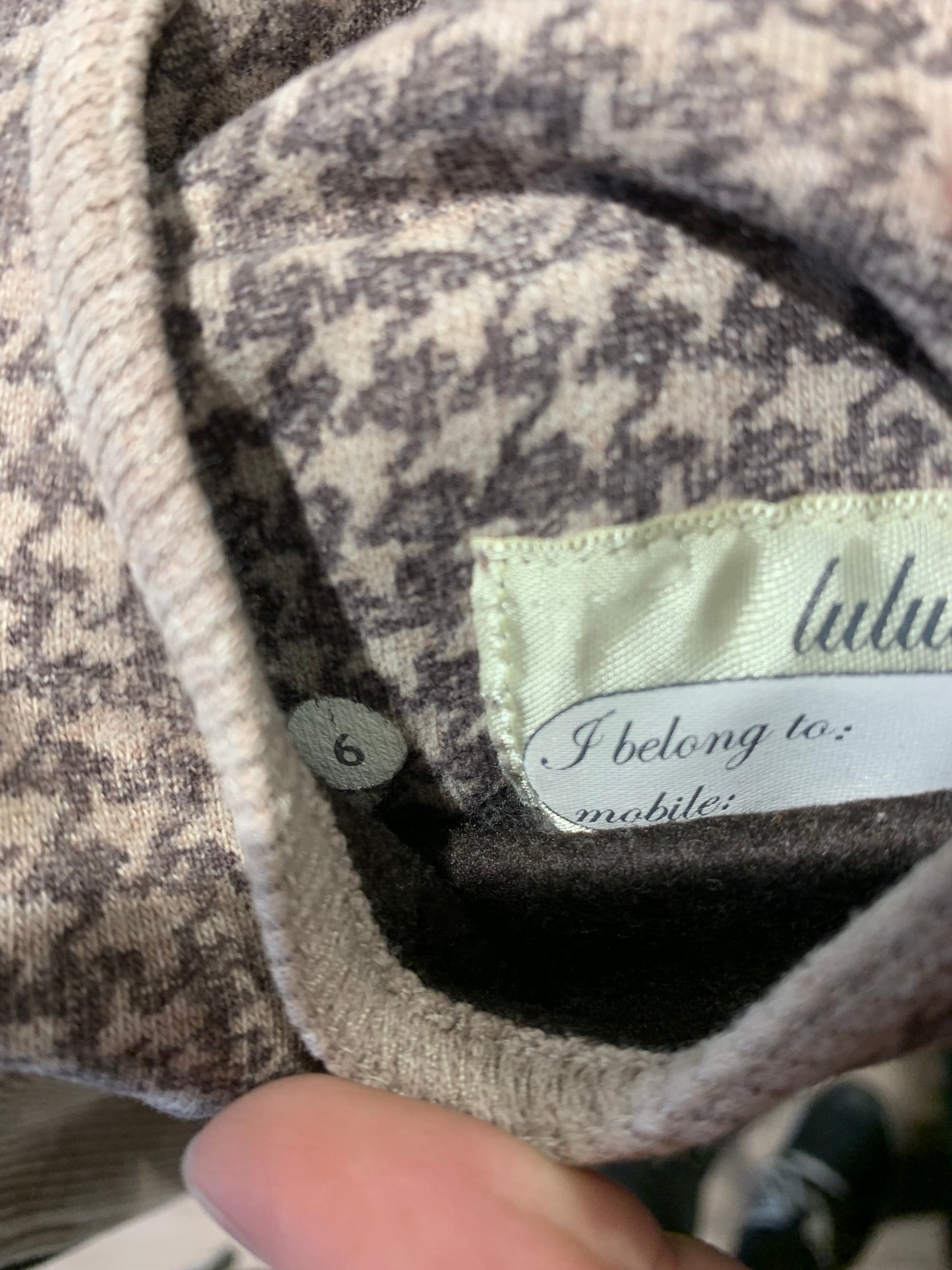 Lululemon Scuba Hoodie Houndstooth Print - Women's Size 6