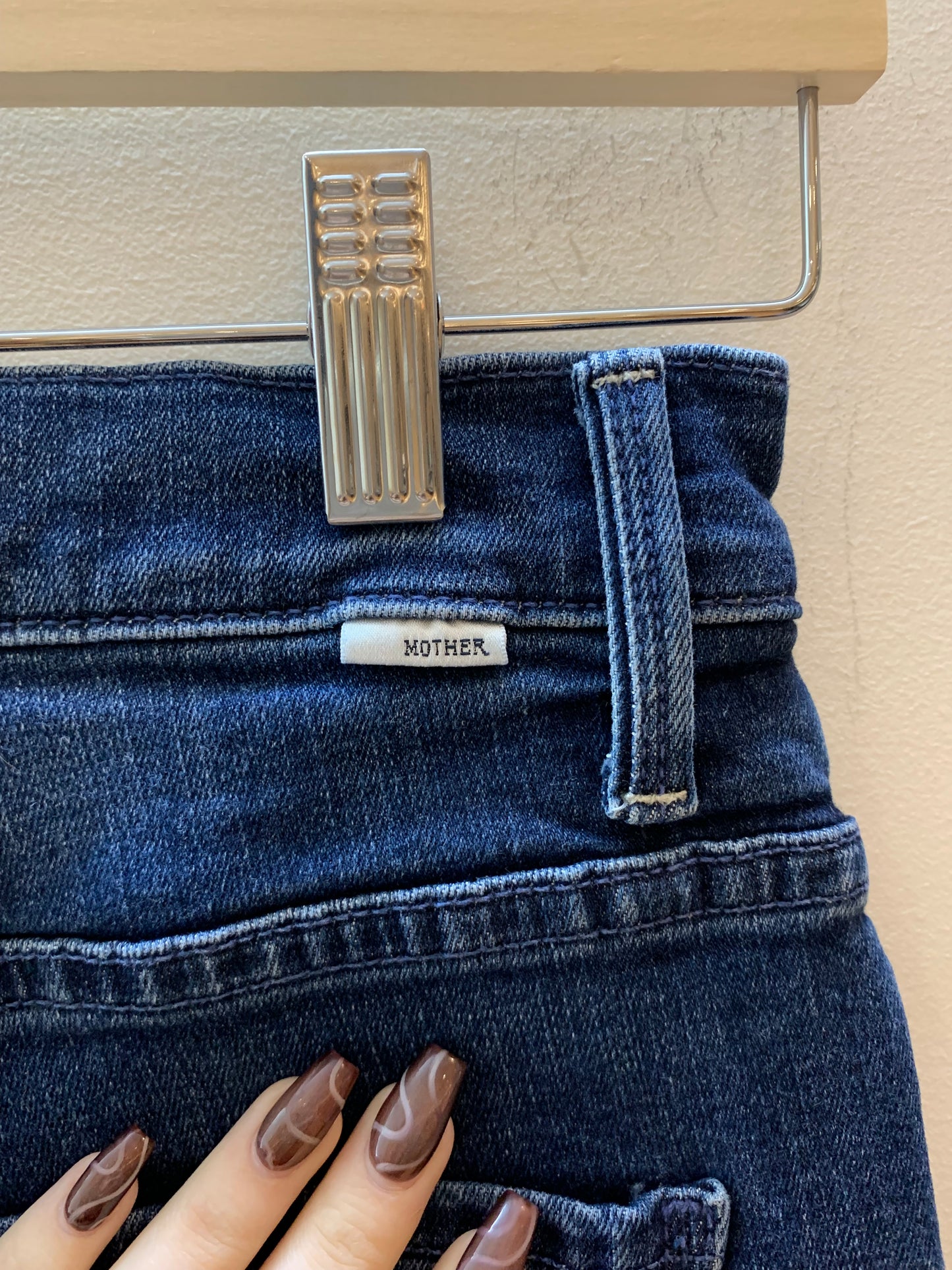 Mother The Stash Swooner Skinny Jeans Blue Washed - Size 26