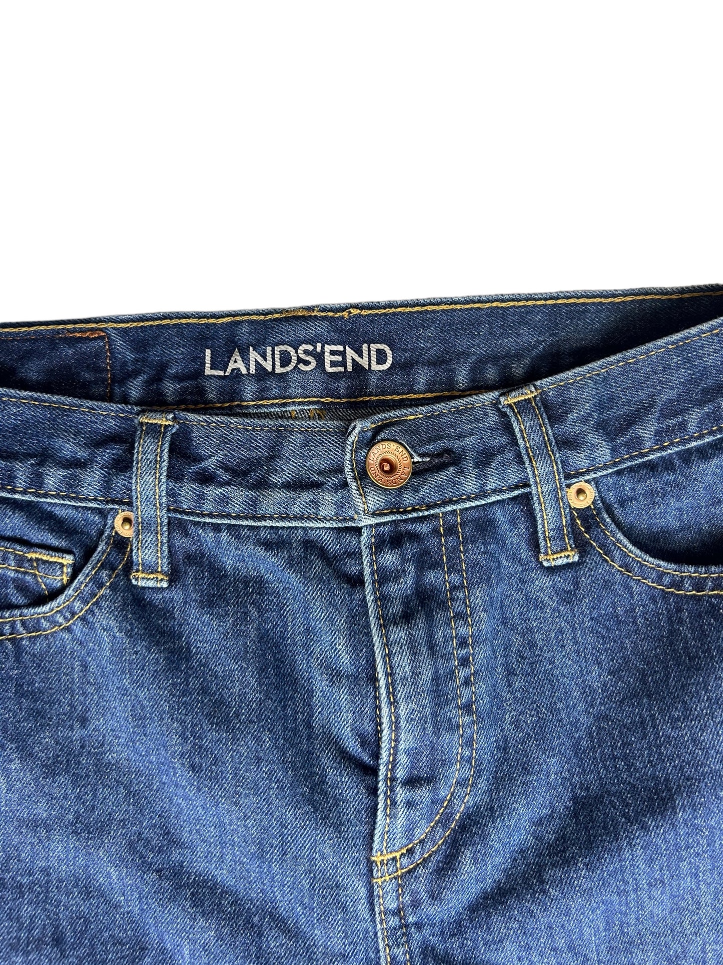 Lands'end Straight Leg Women's Jeans Denim Dark Indigo - Size 8 (Petite)