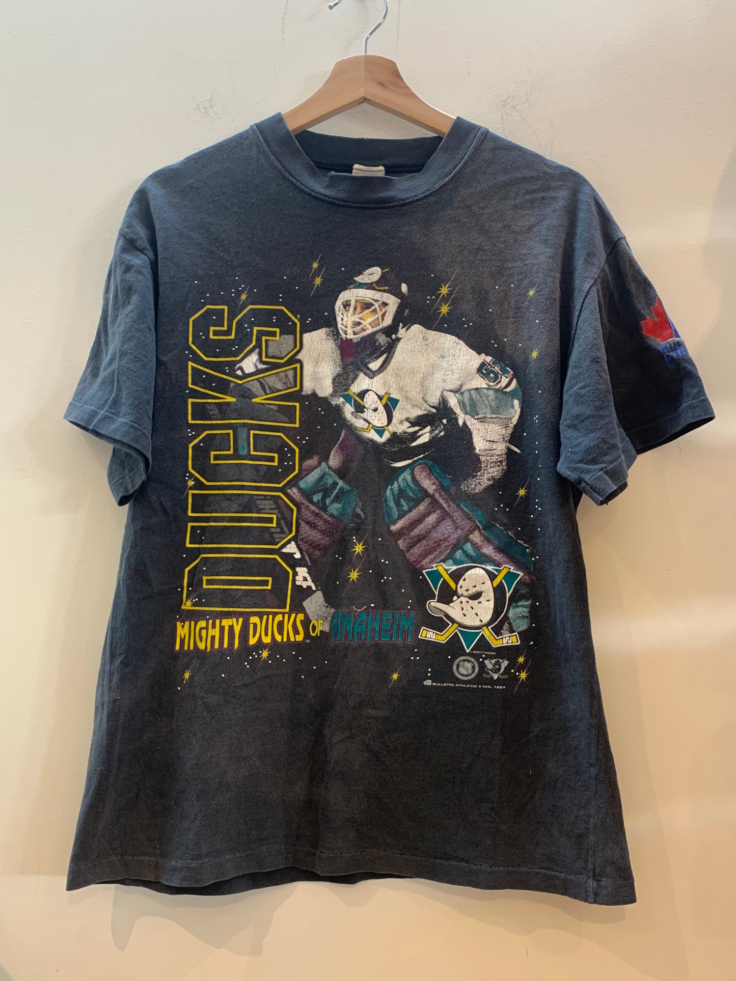 Mighty Ducks Vintage 1994 Bulletin Goalie Tee Shirt Youth - Men's Size M