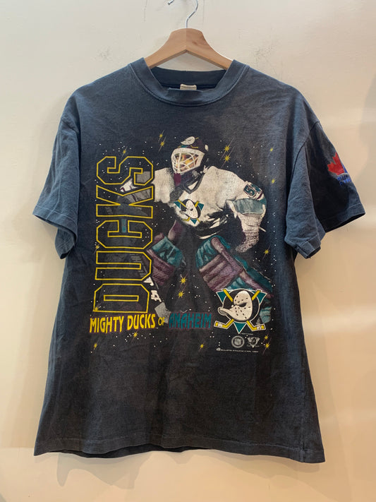Mighty Ducks Vintage 1994 Bulletin Goalie Tee Shirt Youth - Men's Size M