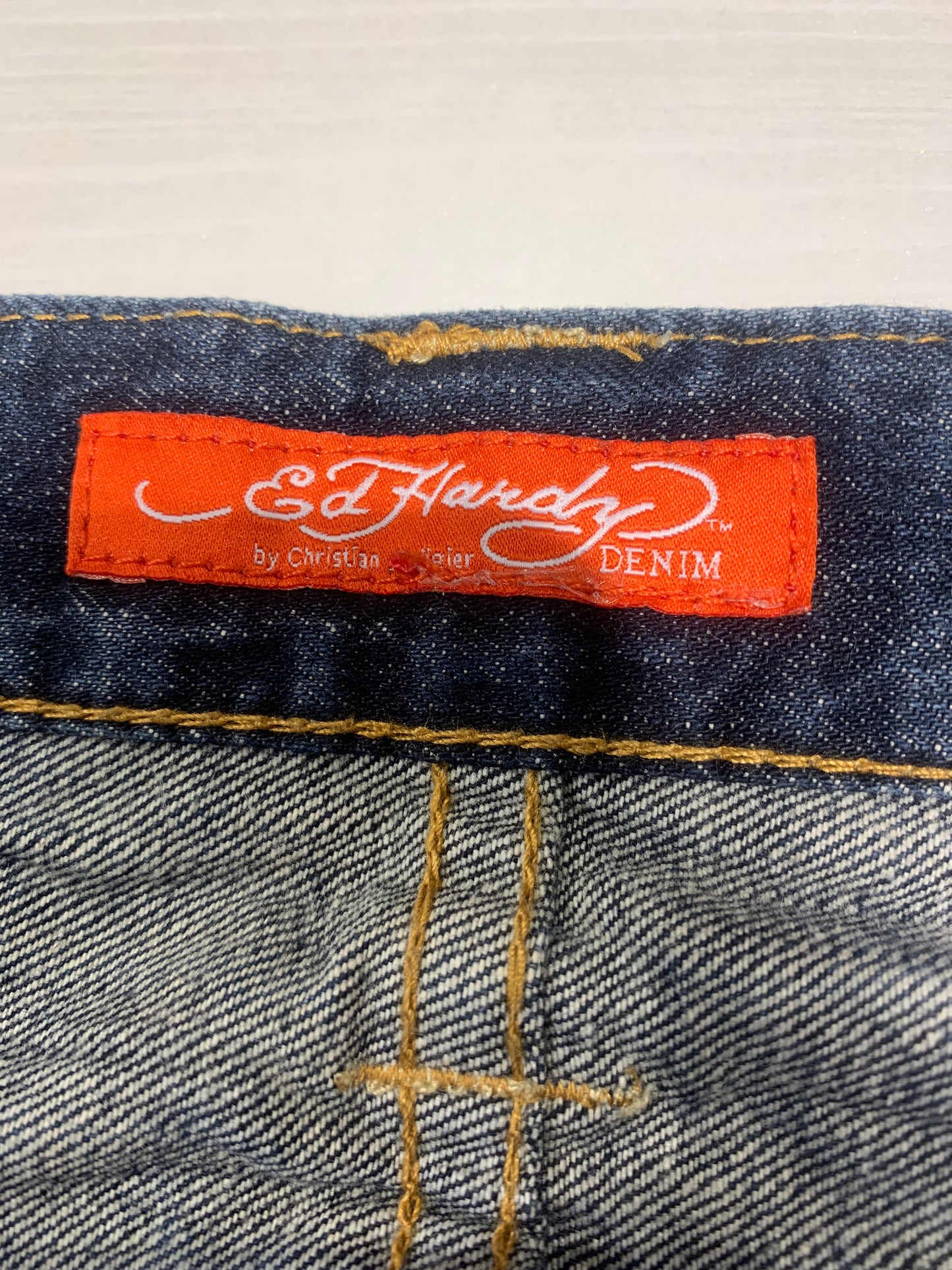 Ed Hardy Y2K Straight Leg Jeans Embroidered Pockets Size - Size 34 x 31