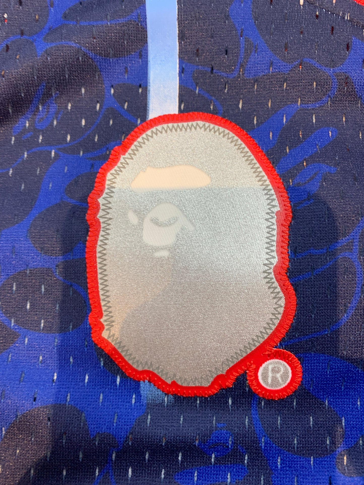 BAPE Rare Blue Pinstripe Rockets Mitchell & Ness Jersey - Size Medium