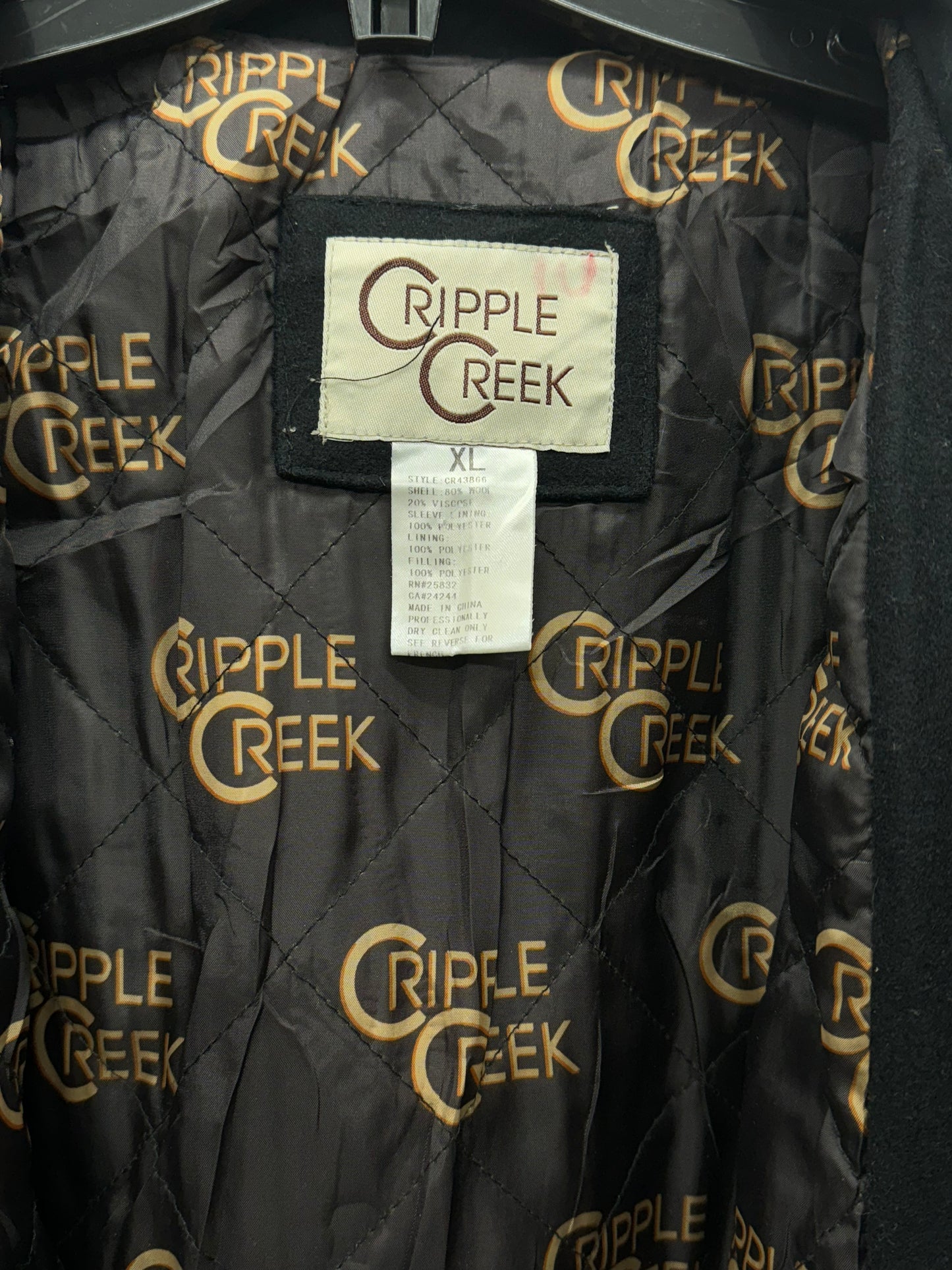Cripple Creek Men's Bomber Zipper Jacket Black - Size XL