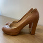 Prada Nude Patent Leather Platform Heels – Size 38