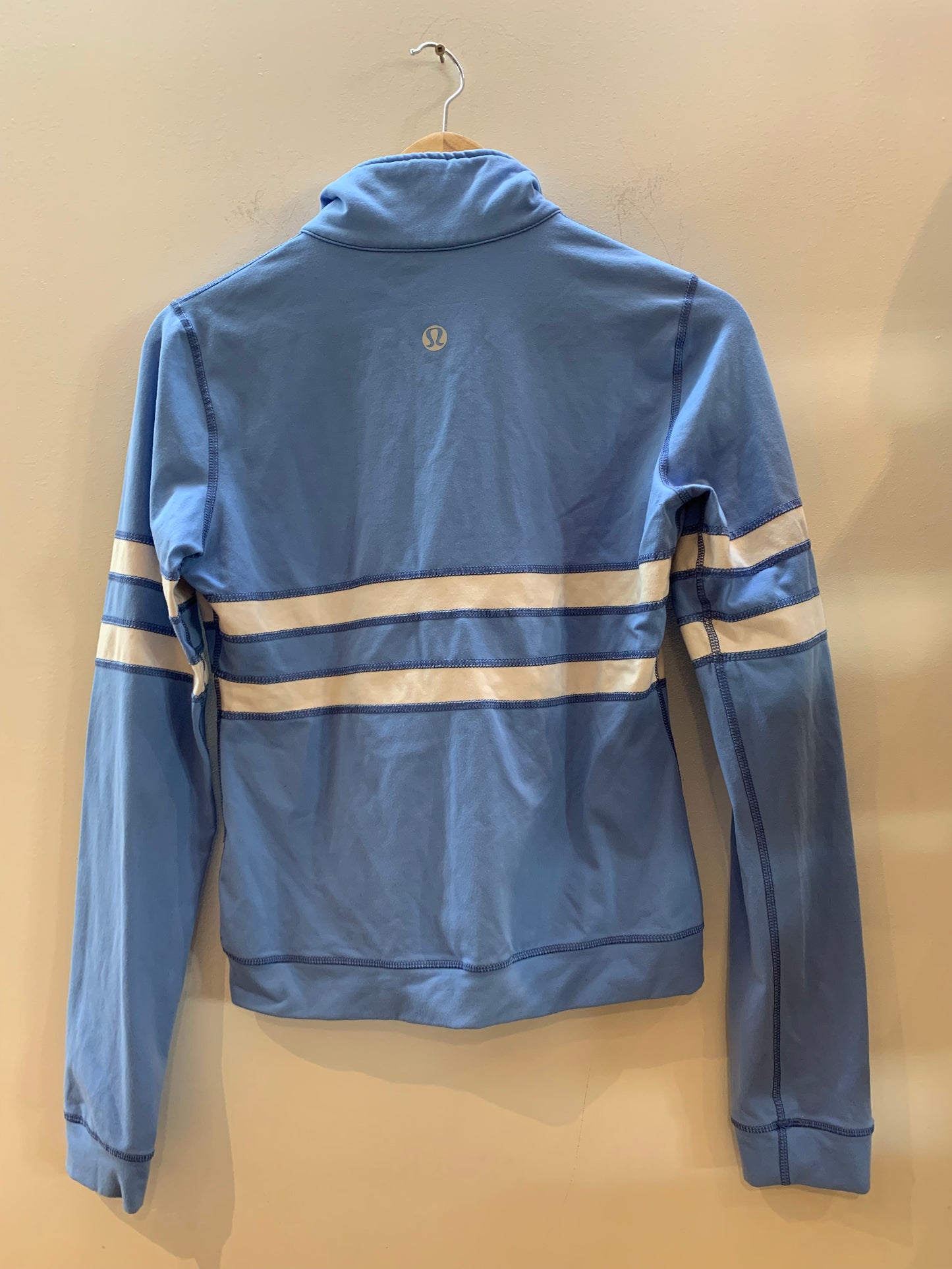 Lululemon Vintage Y2K Striped Zip Up Jacket Baby Blue - Size 8