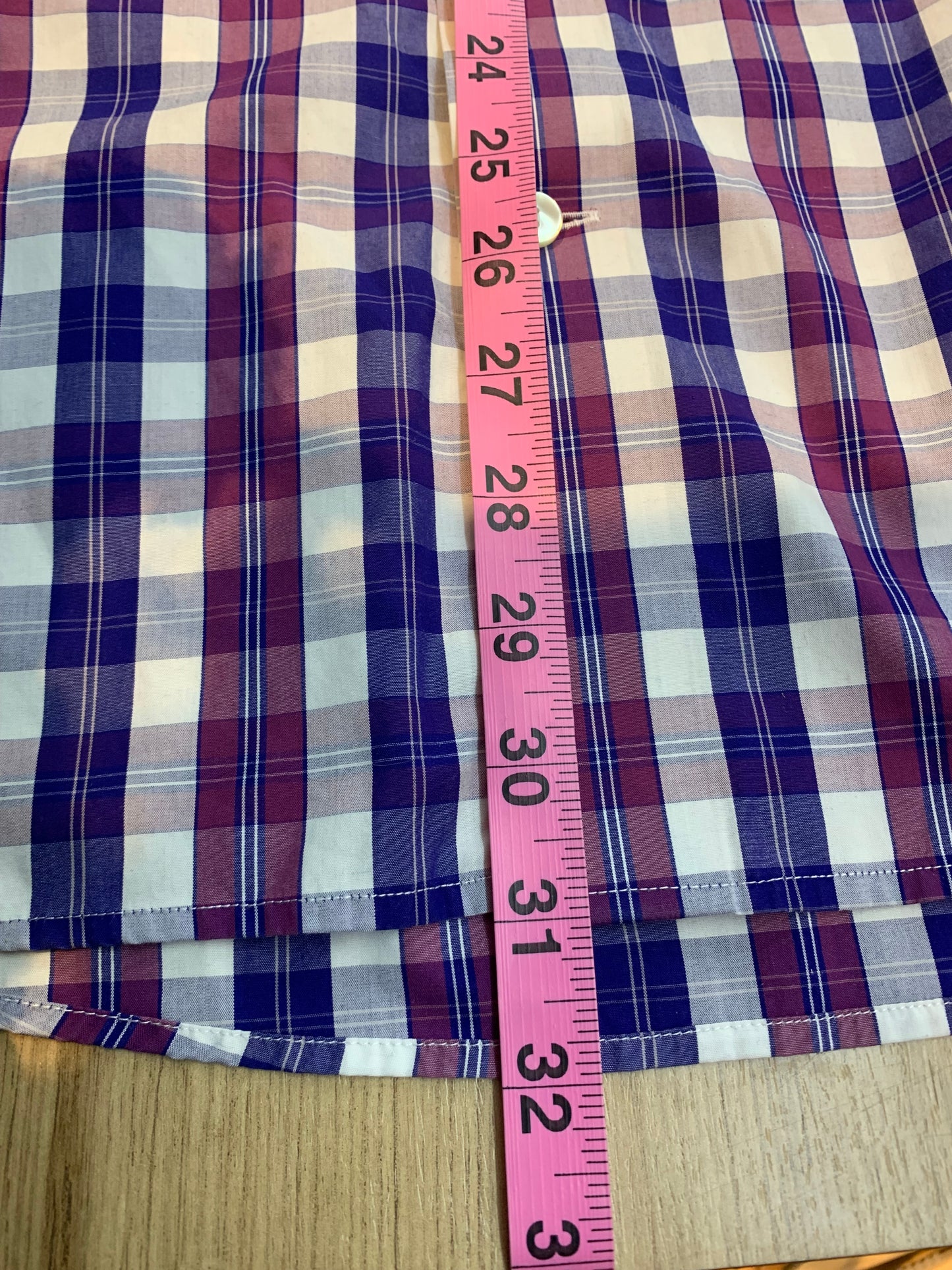 Eton Plaid Dress Shirt Purple/Blue - Size 41 Contemporary 16