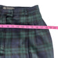 Pure New Wool Vintage Plaid Women's Trousers Blue & Green - Size Petite