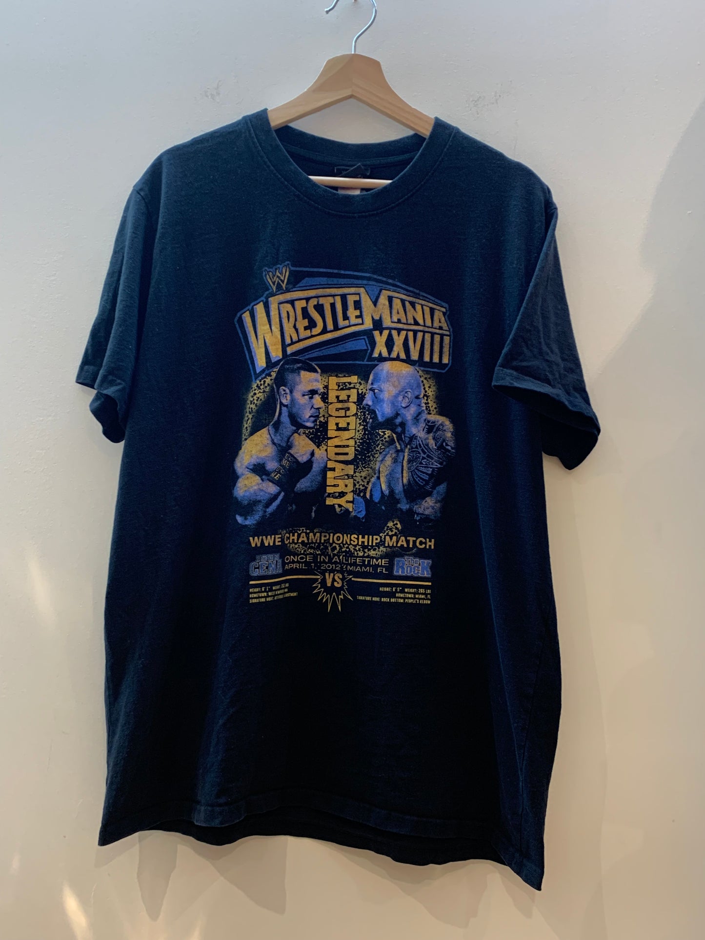 WWE Wrestlemania 2012 (Rare) Cena VS the Rock T-Shirt - Size Medium