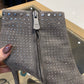 BCBG MaxAzria Grigio Studded Kid Suede Leather High Heel Bootie Grey - Size 9