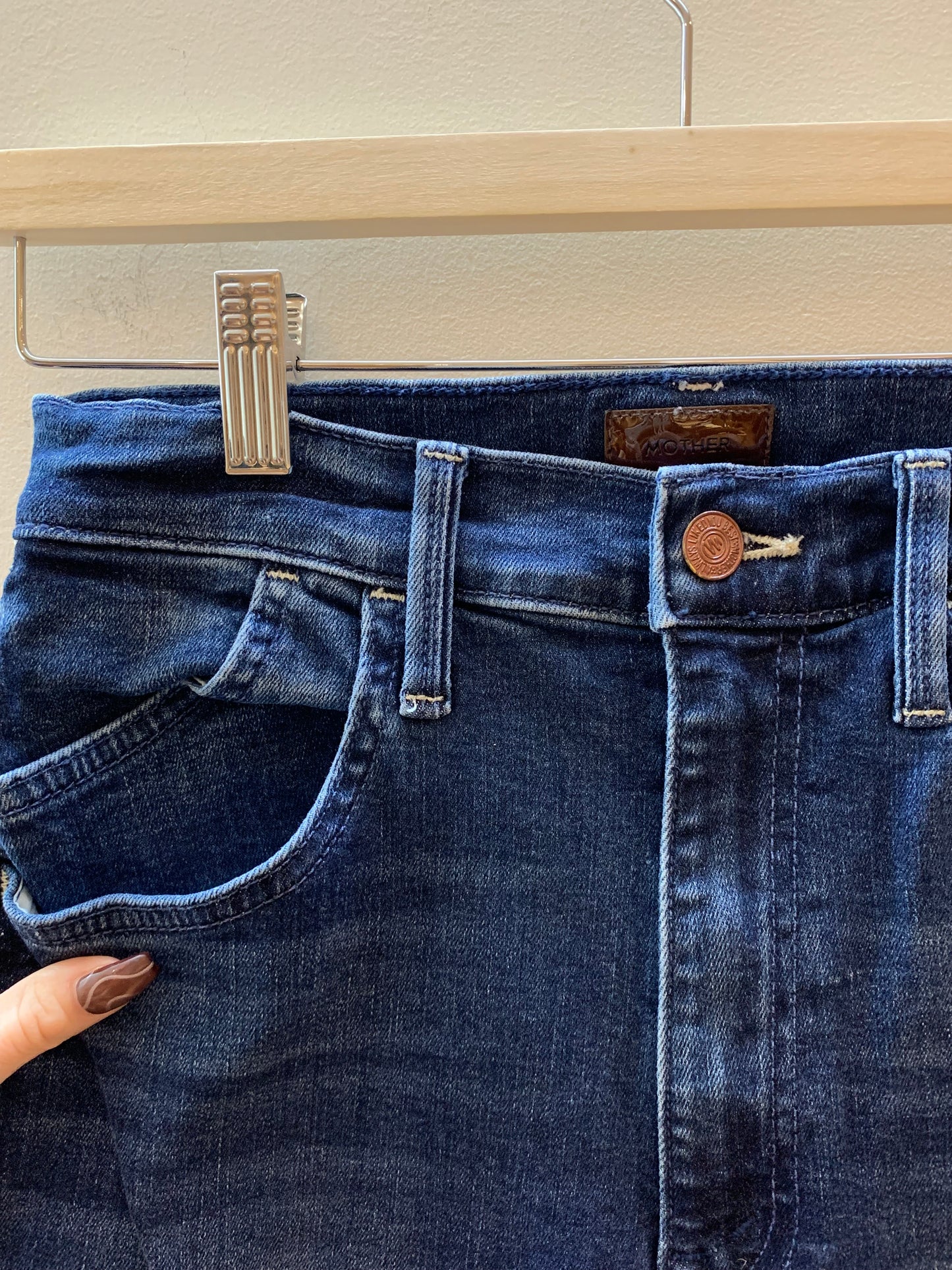 Mother The Stash Swooner Skinny Jeans Blue Washed - Size 26