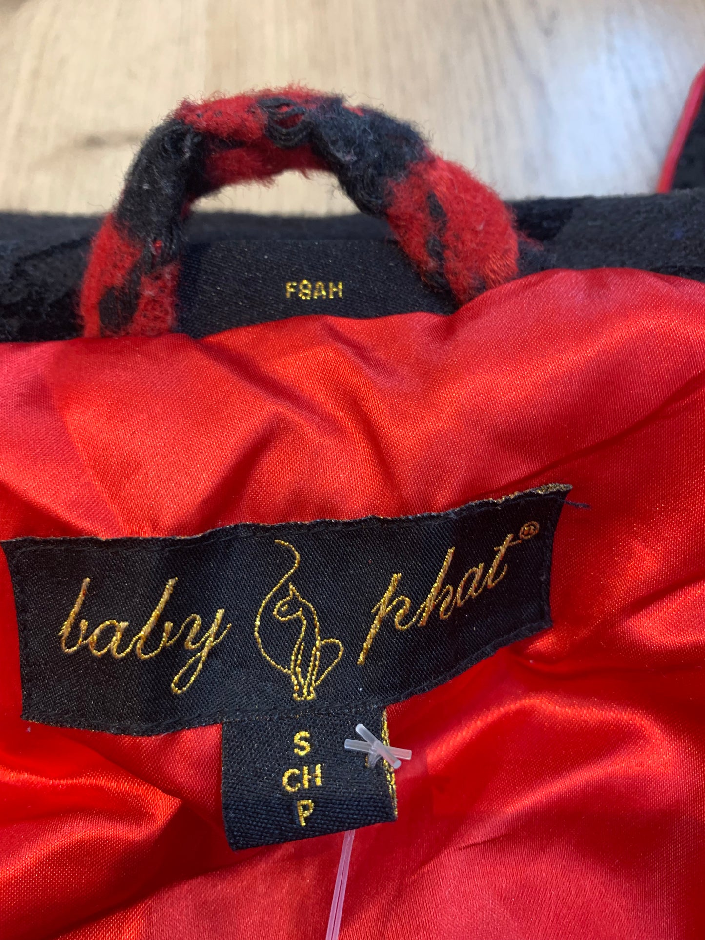 Baby Phat Houndstooth Zip Up Jacket Red/Black - Size Small