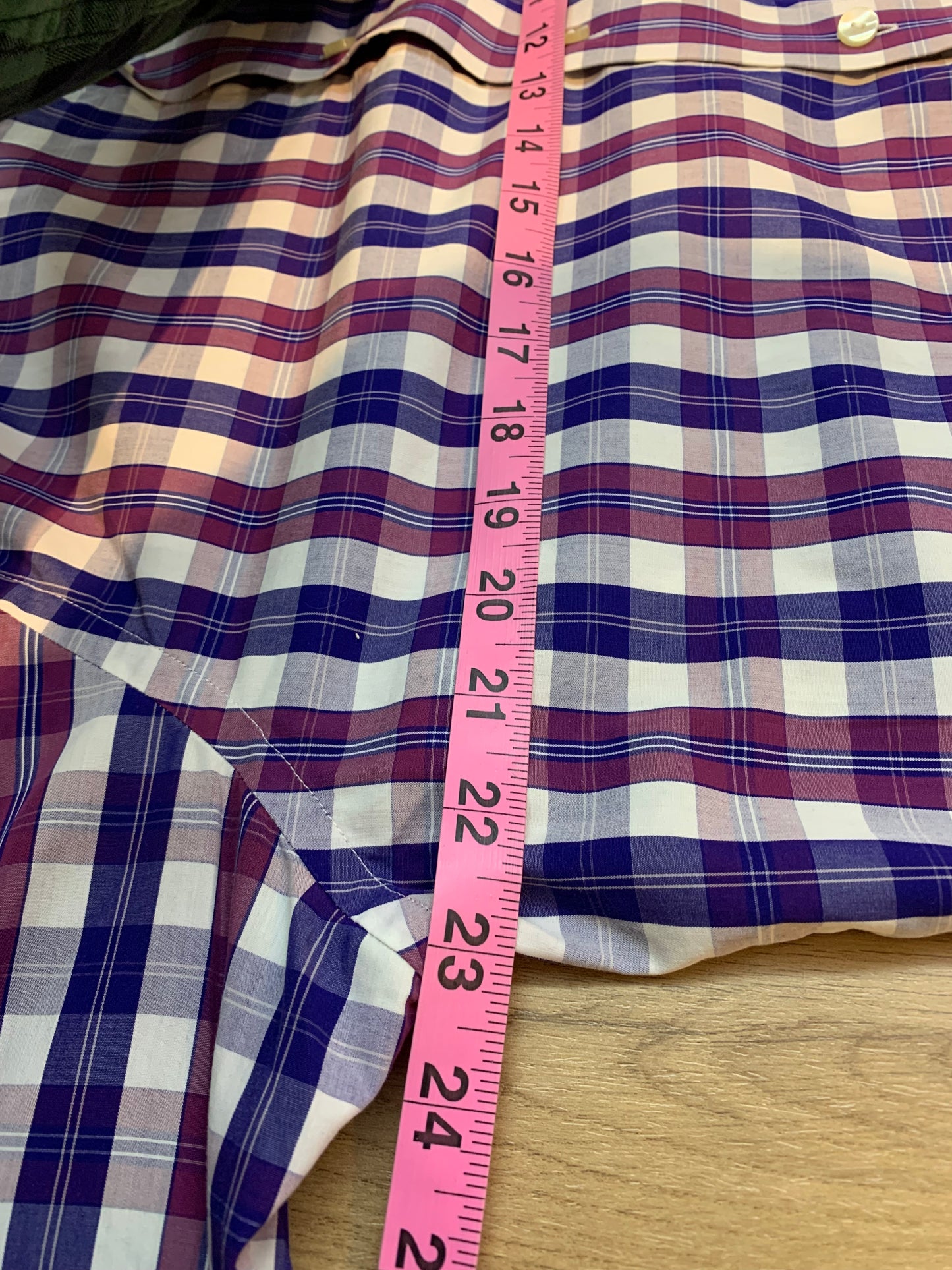 Eton Plaid Dress Shirt Purple/Blue - Size 41 Contemporary 16