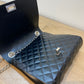 Hello Kitty Quilted Leather Shoulder Bag Chain Strap Crossbody Black