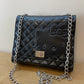 Hello Kitty Quilted Leather Shoulder Bag Chain Strap Crossbody Black