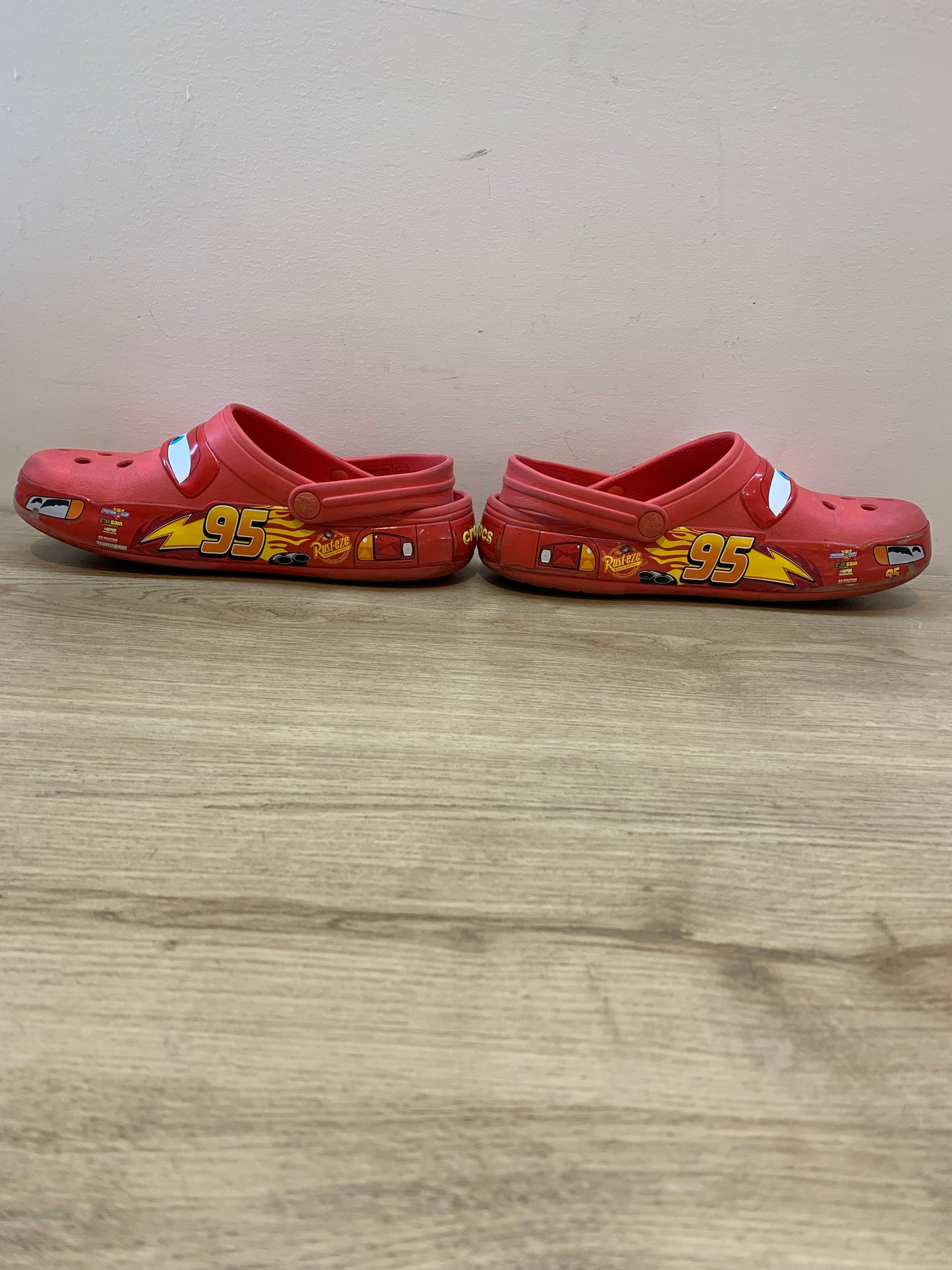 Crocs Lightning McQueen Clog Shoe Red - Size 6W/8M