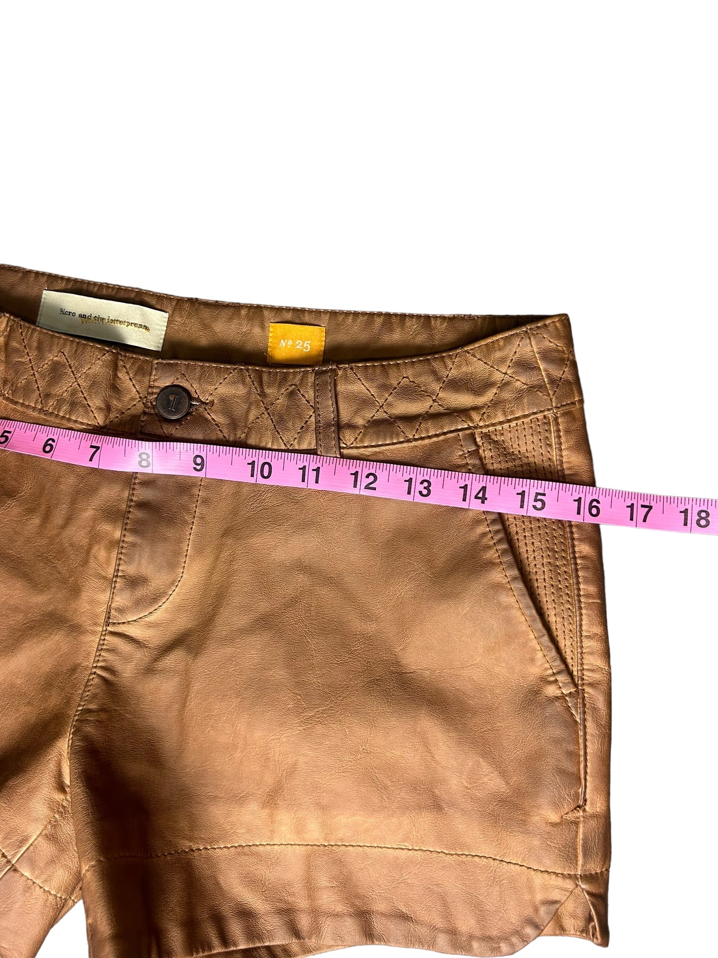 Pilcro & The Letter Press Women's Vegan Leather Shorts Brown - Size 25