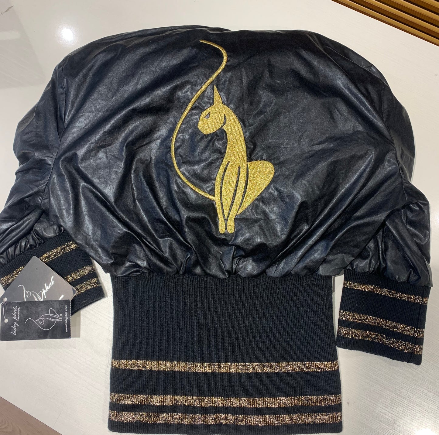 Baby Phat by Kimora Lee Simmons Curved Cat Logo Zip-up Jacket Black - Size S
