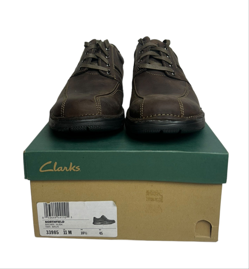 Clarks BRAND NEW Northfield Leather Men's Oxford Dress Shoes Brown - Size 11