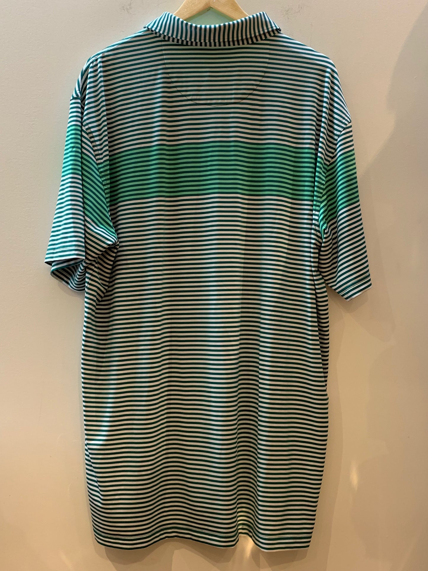Masters Tech Golf Polo Shirt Green Stripes - Men's Size XXL