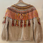 Moth Cardigan Button Close Sweater Crop Fringe 3/4 Length Sleeve - Women's Small