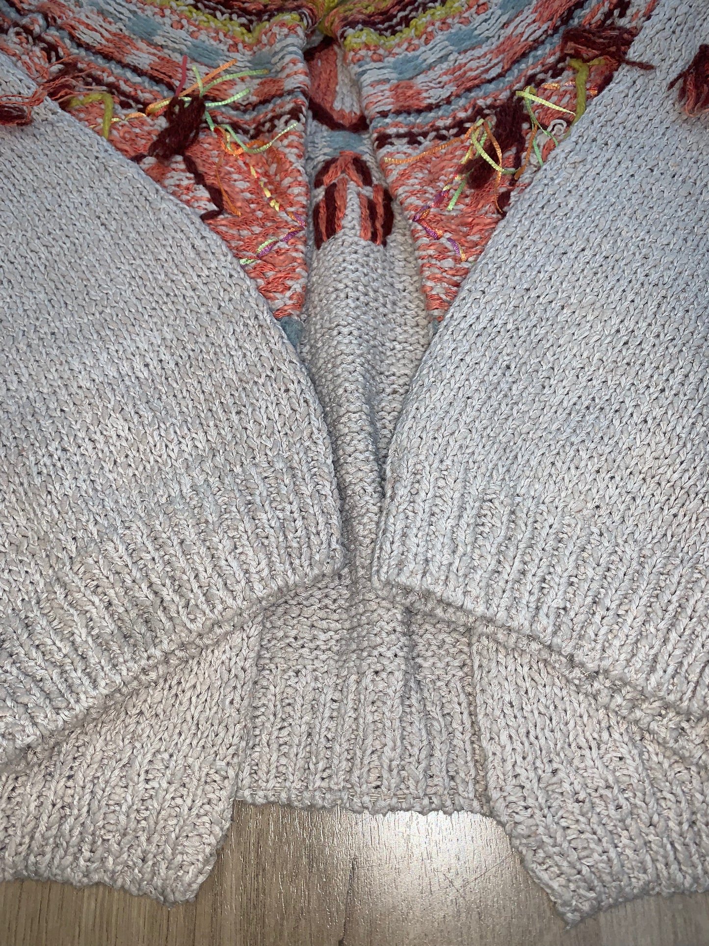 Moth Cardigan Button Close Sweater Crop Fringe 3/4 Length Sleeve - Women's Small