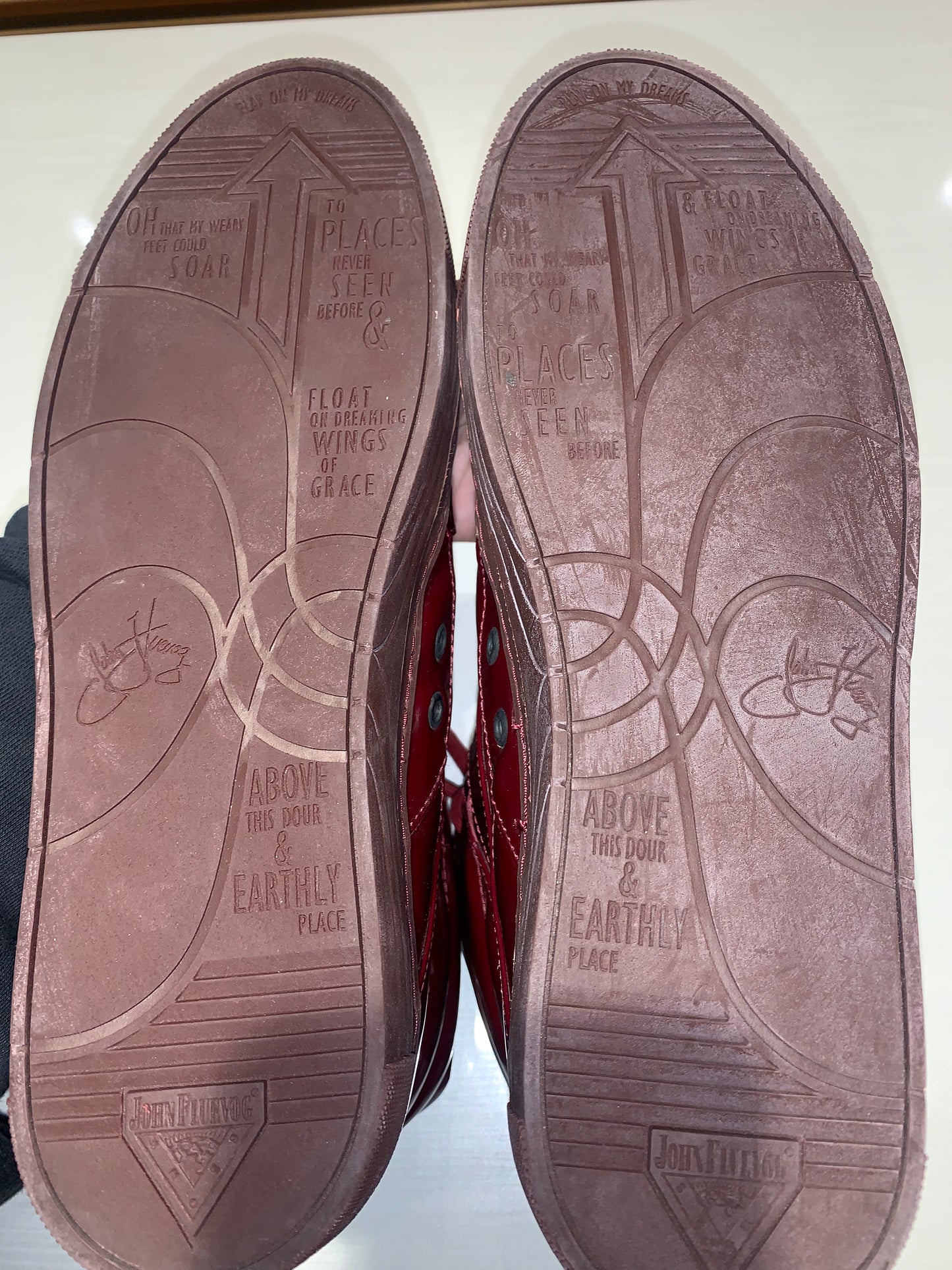 John Fluevog Lopro Quest Shoes Sneakers Red Wine - Men's Size 9