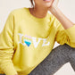 Spiritual Gangster Love Rainbow Women’s Crewneck Sweater Yellow - Size Small