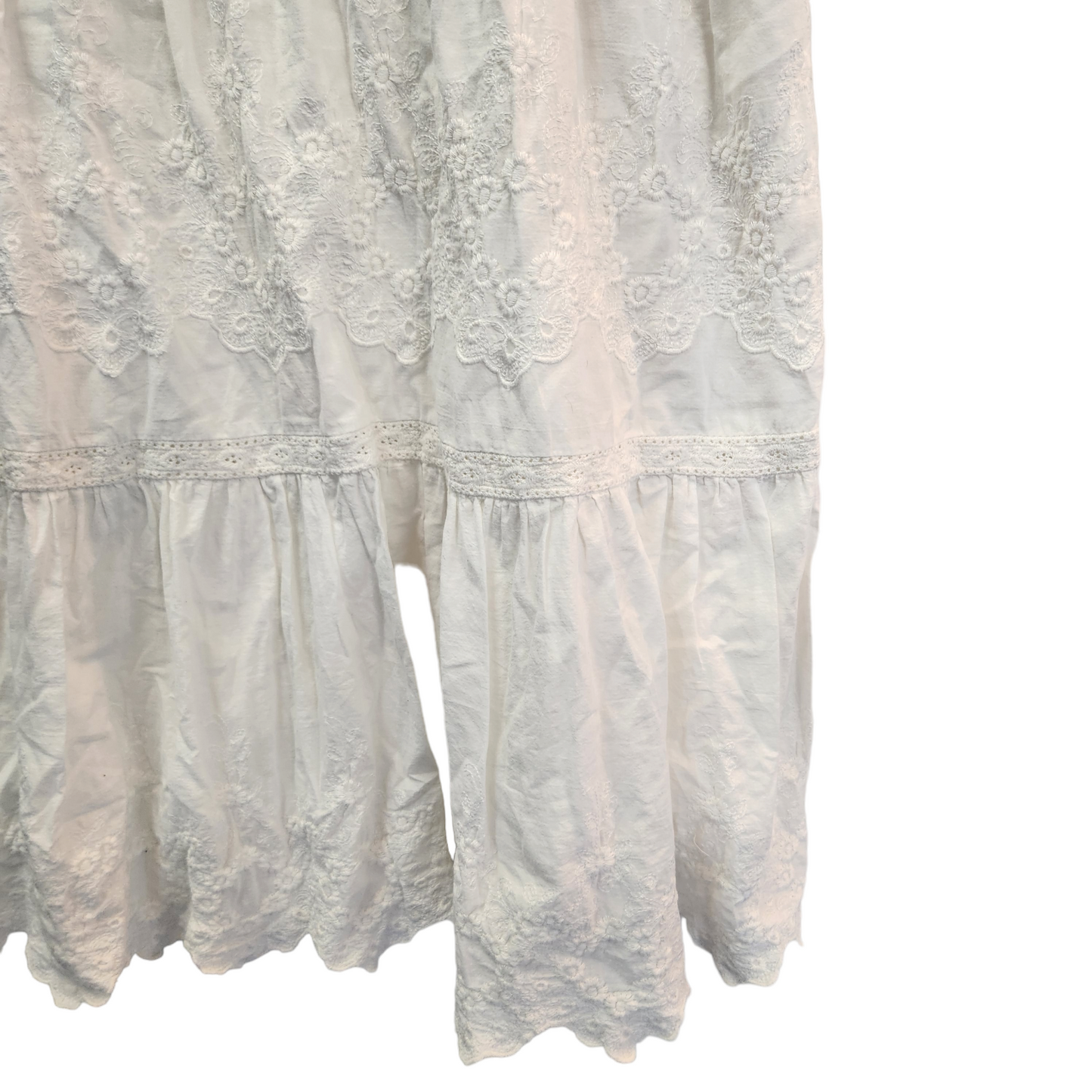 Roper Cotton Eyelet Embroidered Women's Dress White - Size Large
