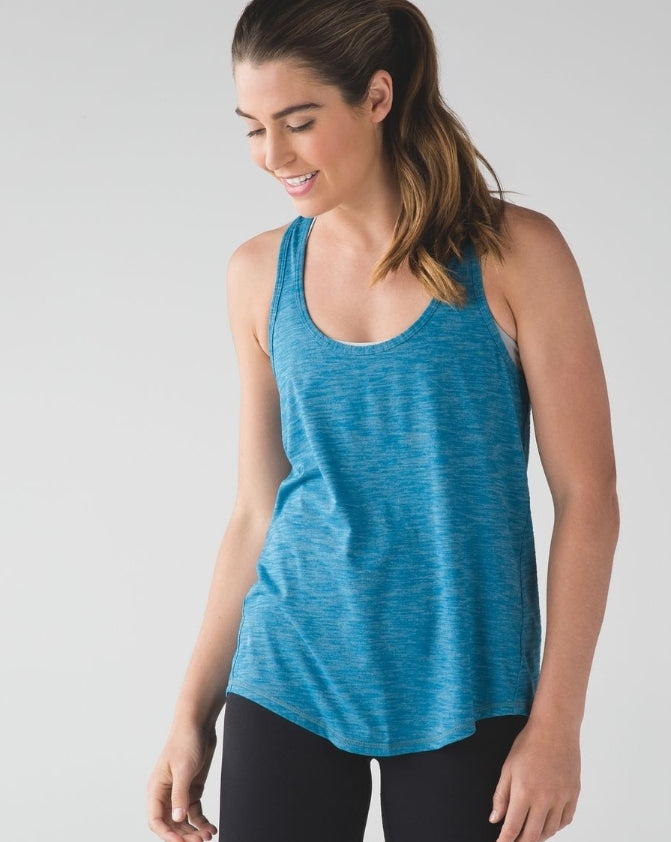 Lululemon Salute the Sun Women's Tank Heather Tofino Teal - Size 8