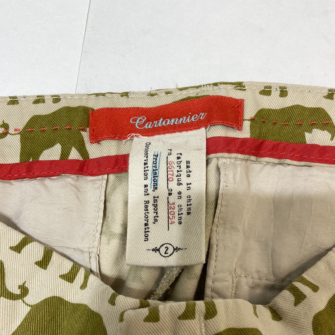Cartonnier Anthropologie Elephant Print Shorts - Size 2