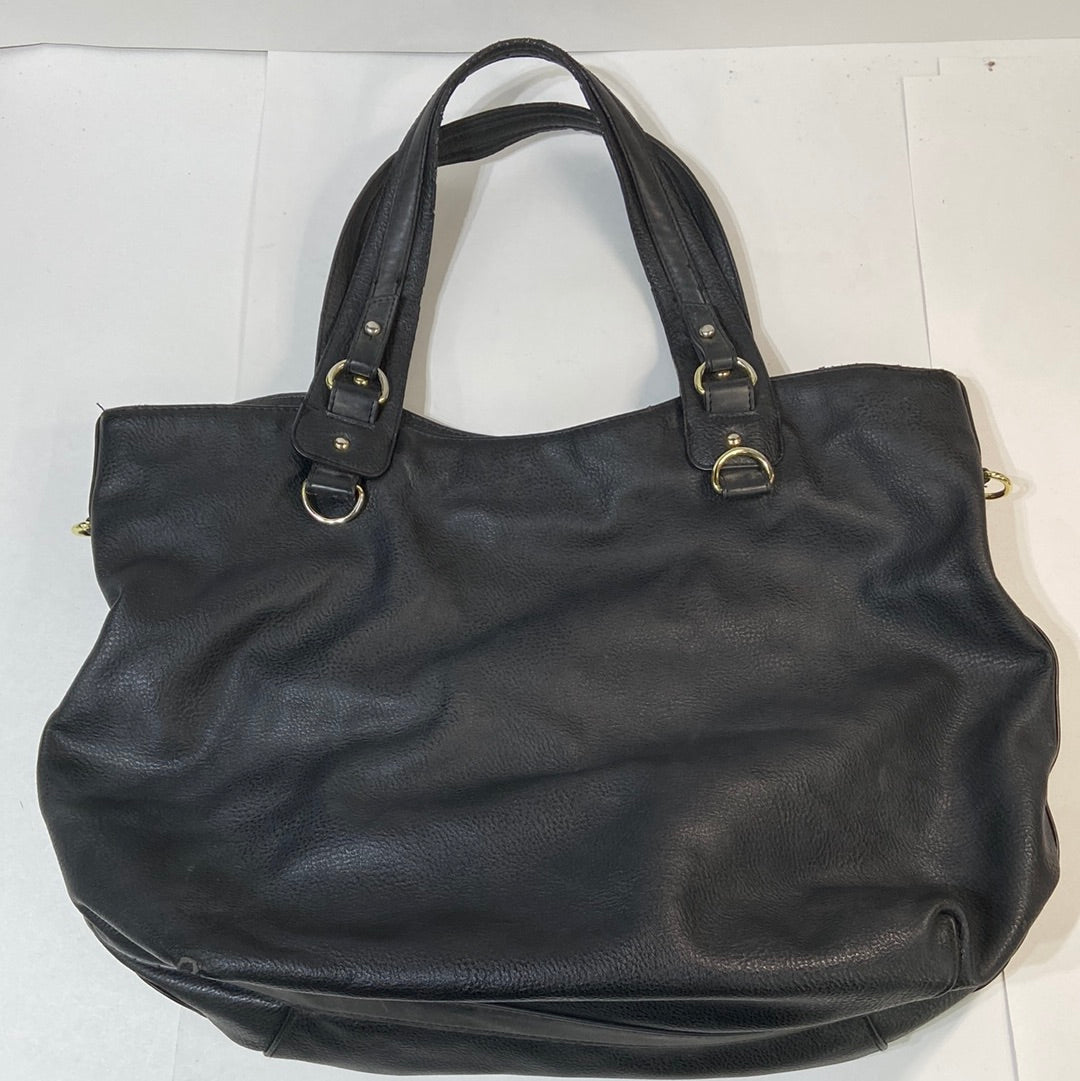 Steve Madden Women's Leather Tote Purse with Satchel Black