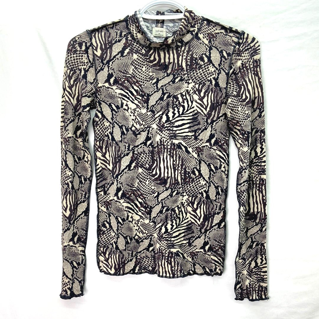 Wilfred Cream Brown Pattern Long Sleeve - Size XS