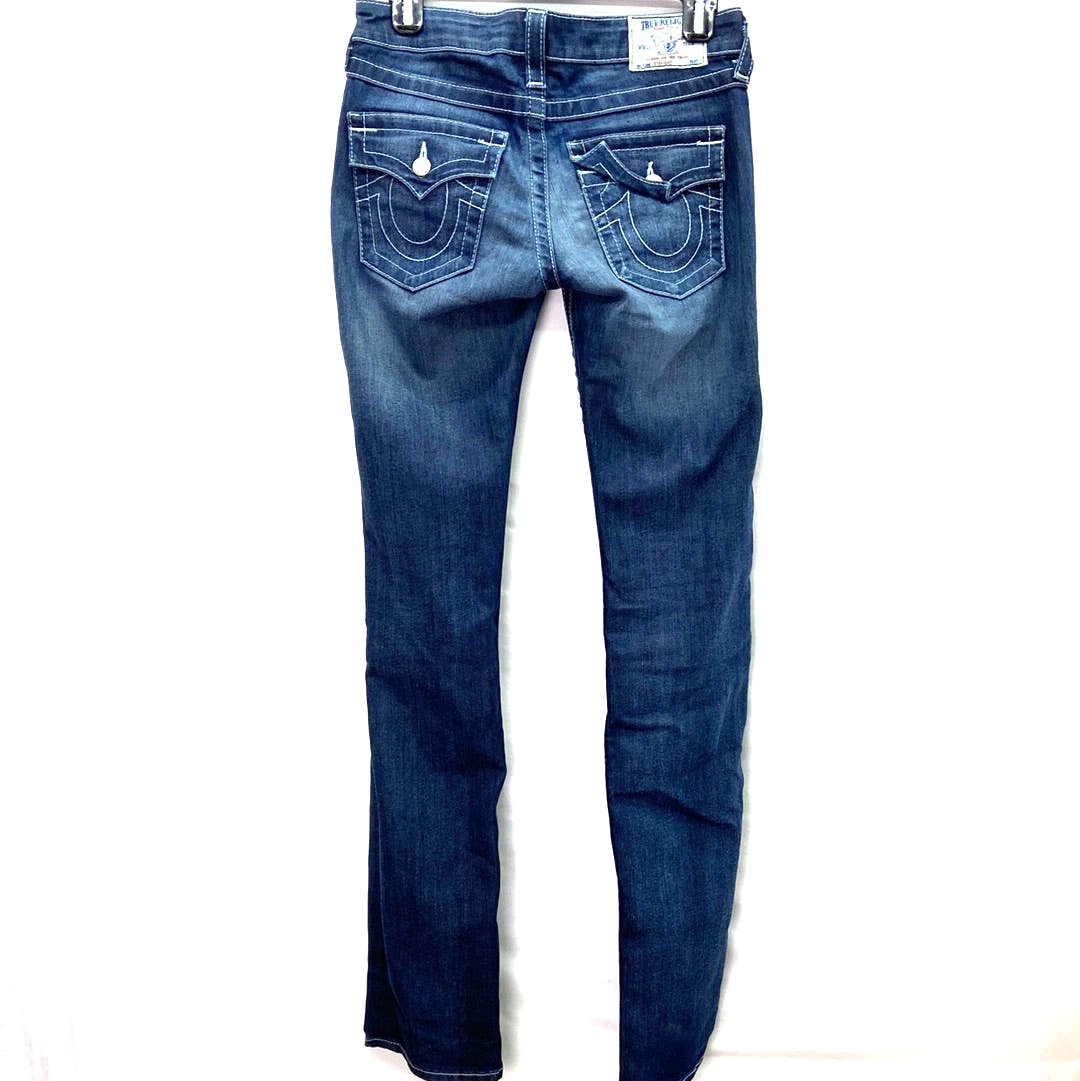 True Religion Straight with Flaps Denim Women's Jeans Medium Washed - Size XS