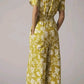 Anthropologie The Somerset Floral Jumpsuit Yellow - Size Medium