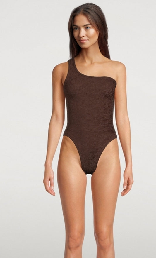 Hunza G Nancy Swim One Shoulder One Piece Swimsuit - One Size