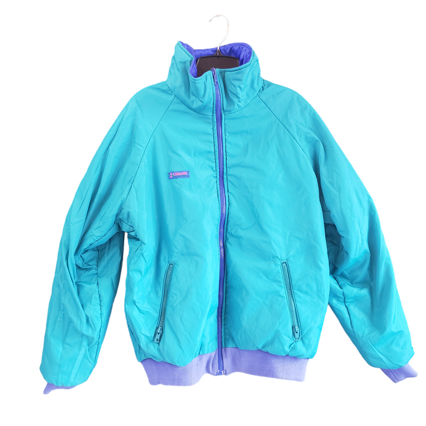 Vintage Columbia Sportswear Reversible Zip Up Men's Jacket Blue/Green - Size Medium