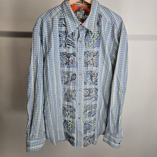 Robert Graham Long Sleeve Multicolor Men's Dress Shirt - Size X-Large