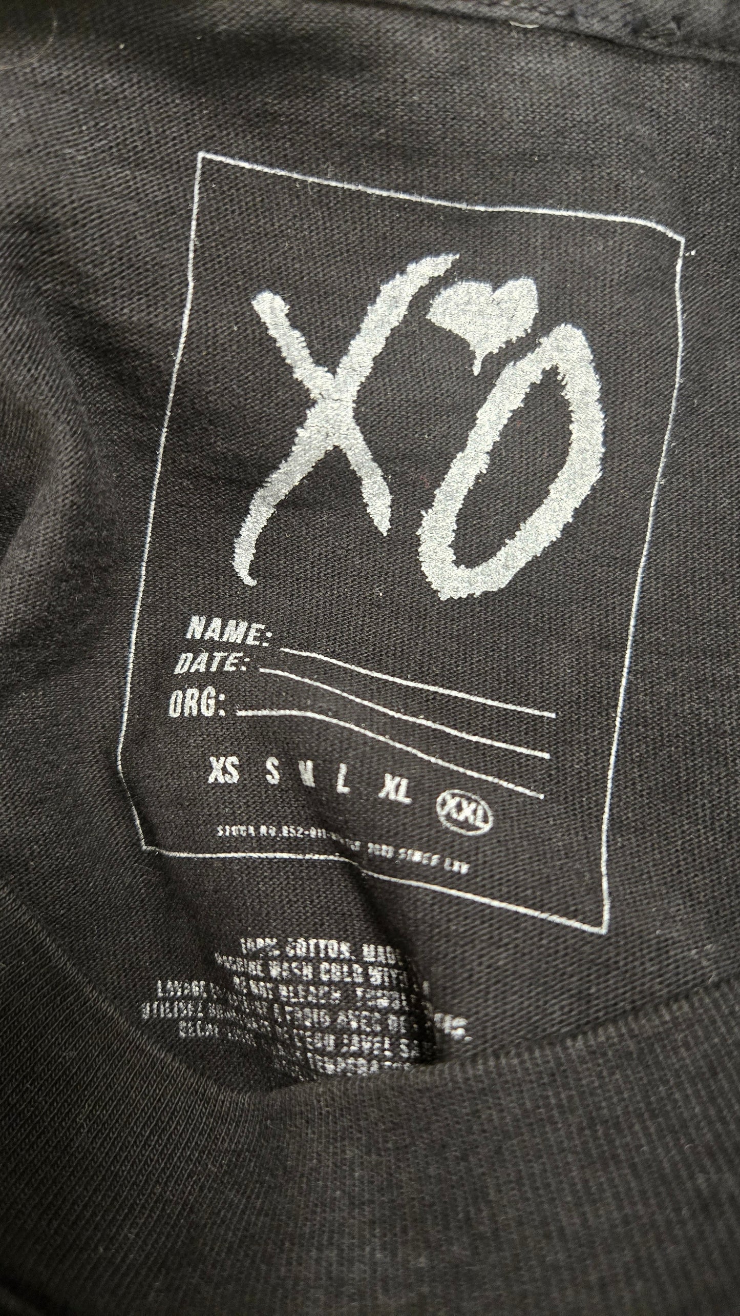 The Weeknd XO Official Merch Tee Black - Size Shirt XXL