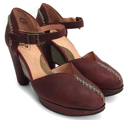 John Fluevog Simone wine platform heels size 6