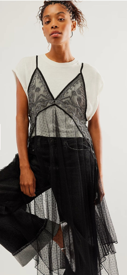 Free People Siren Maxi Top Black - Women's Size Medium